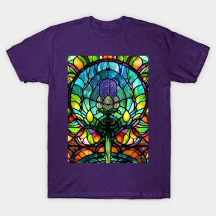 Stained Glass Lotus Flower T-Shirt